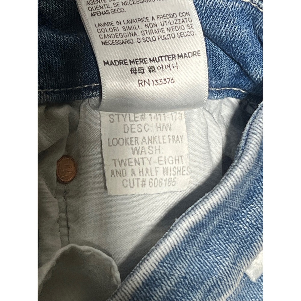 Mother Looker Ankle Fray Jeans Size 25 Twenty-Eight and a Half Wishes Light Blue - Picture 12 of 14